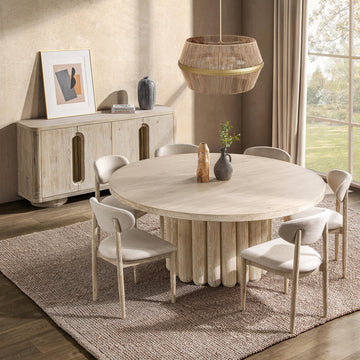 Tiber Cream Washed Dining Table - Ornate Home