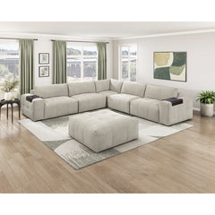 Tidal Beige Left Side Chair With One Arm - Ornate Home