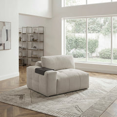Tidal Beige Left Side Chair With One Arm - Ornate Home
