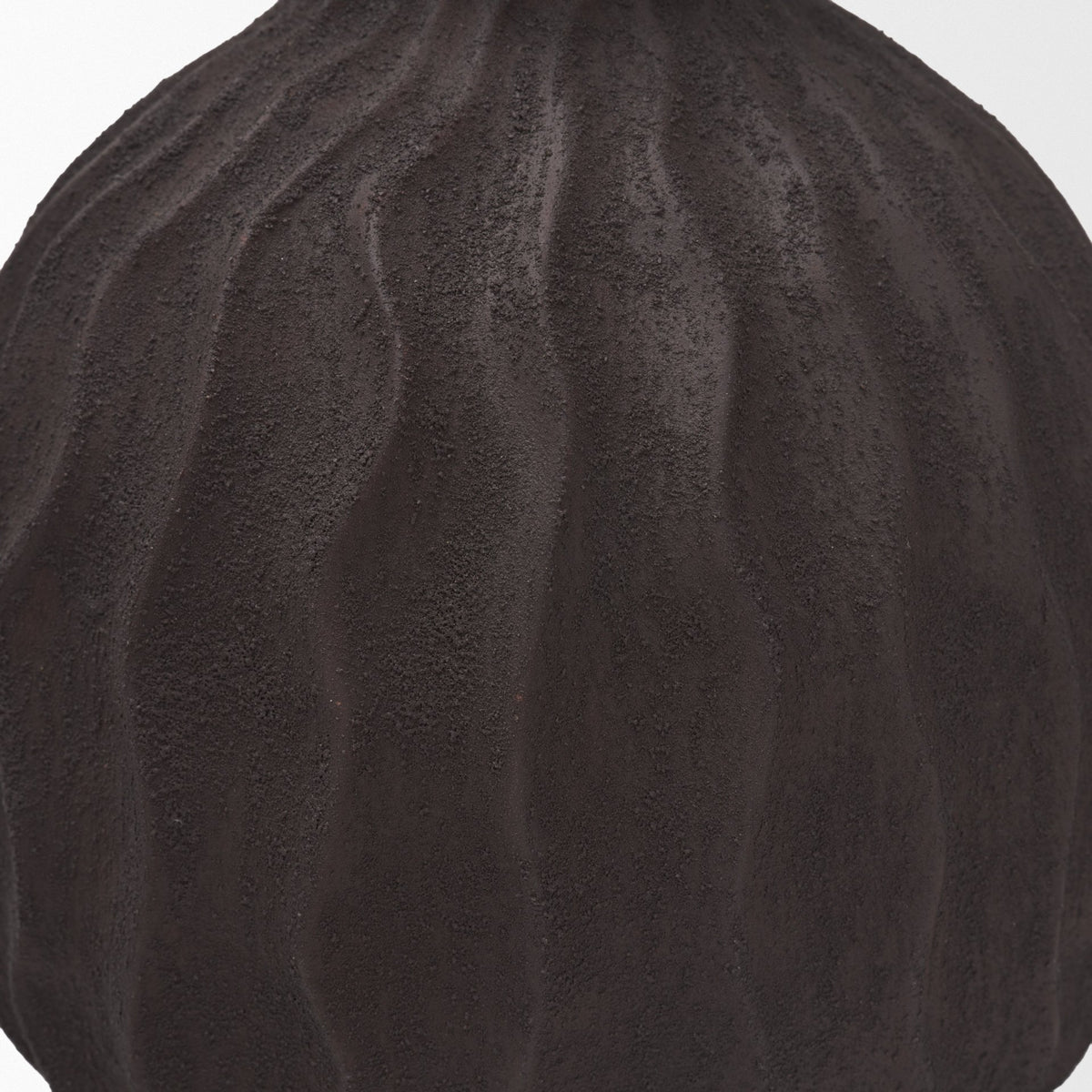 Tidal Brown Medium Ceramic Rippled Decorative Vase - Ornate Home