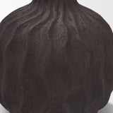 Tidal Brown Short Ceramic Rippled Decorative Vase - Ornate Home