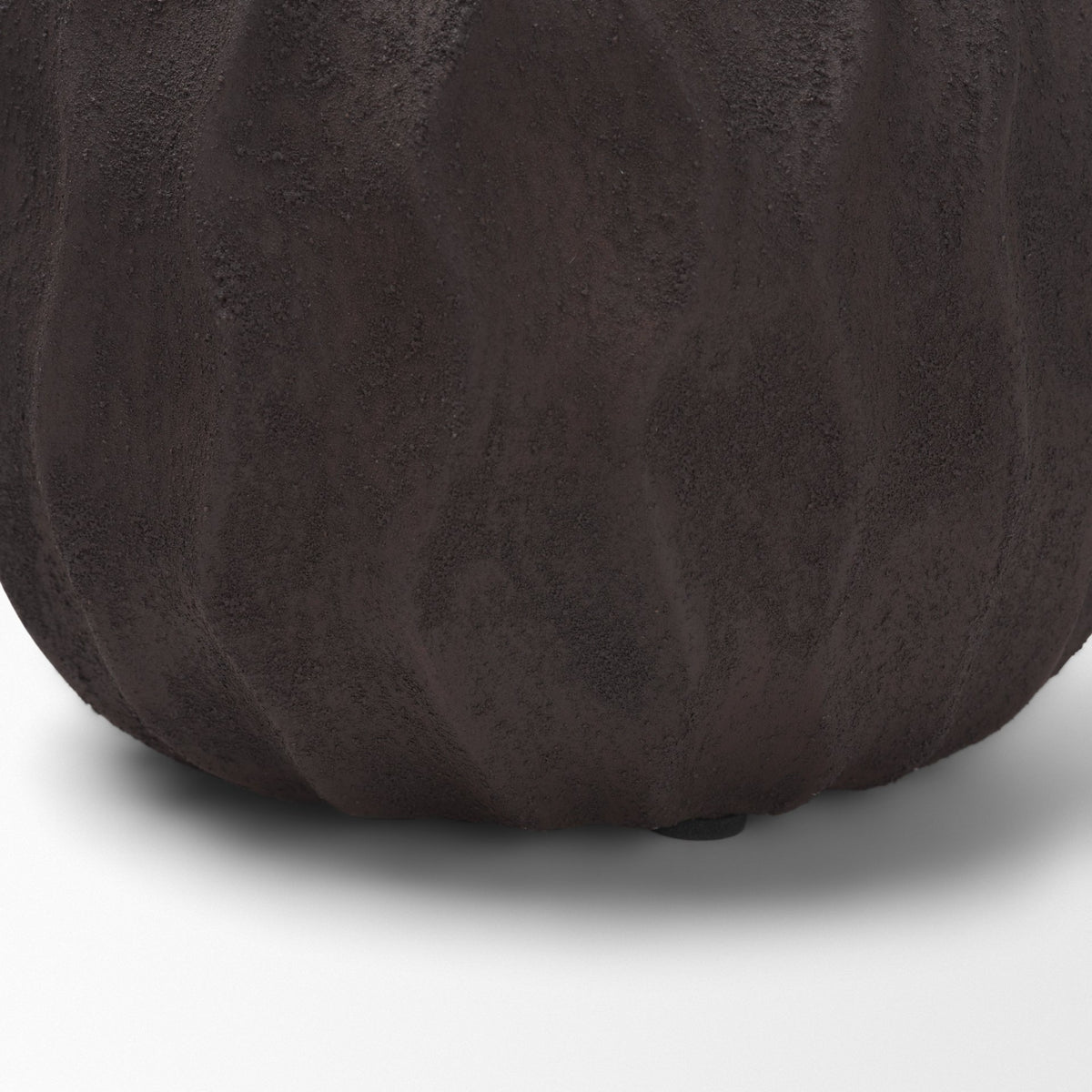 Tidal Brown Short Ceramic Rippled Decorative Vase - Ornate Home