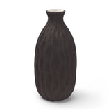 Tidal Brown Tall Ceramic Rippled Decorative Vase - Ornate Home