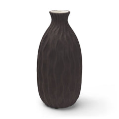 Tidal Brown Tall Ceramic Rippled Decorative Vase - Ornate Home
