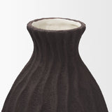 Tidal Brown Tall Ceramic Rippled Decorative Vase - Ornate Home