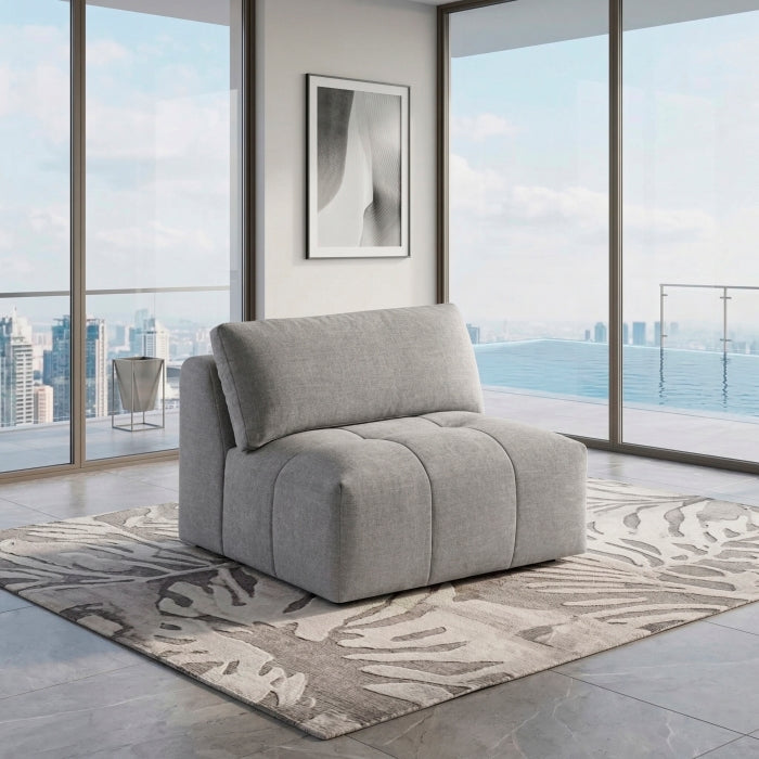 Tidal Gray Armless Chair - Ornate Home