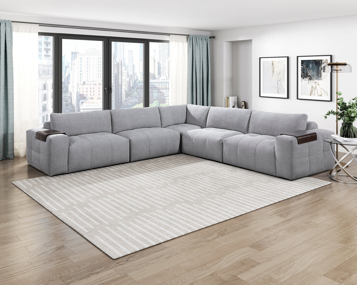 Tidal Gray Corner Seat - Ornate Home