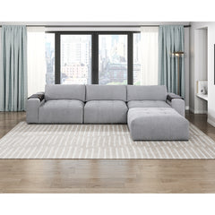 Tidal Gray Left Side Chair With One Arm - Ornate Home