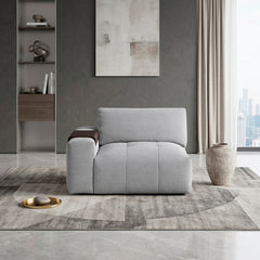 Tidal Gray Left Side Chair With One Arm - Ornate Home