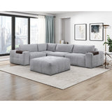 Tidal Gray Ottoman With Caster - Ornate Home