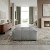 Tidal Gray Ottoman With Caster - Ornate Home