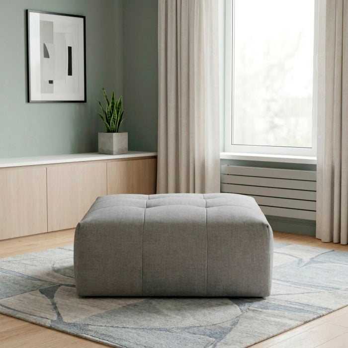 Tidal Gray Ottoman With Caster - Ornate Home