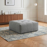 Tidal Gray Ottoman With Caster - Ornate Home
