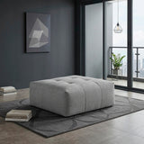 Tidal Gray Ottoman With Caster - Ornate Home