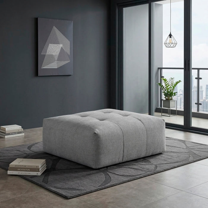 Tidal Gray Ottoman With Caster - Ornate Home
