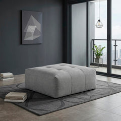 Tidal Gray Ottoman With Caster - Ornate Home
