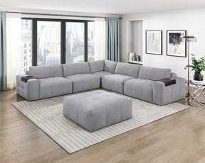 Tidal Gray Ottoman With Caster - Ornate Home