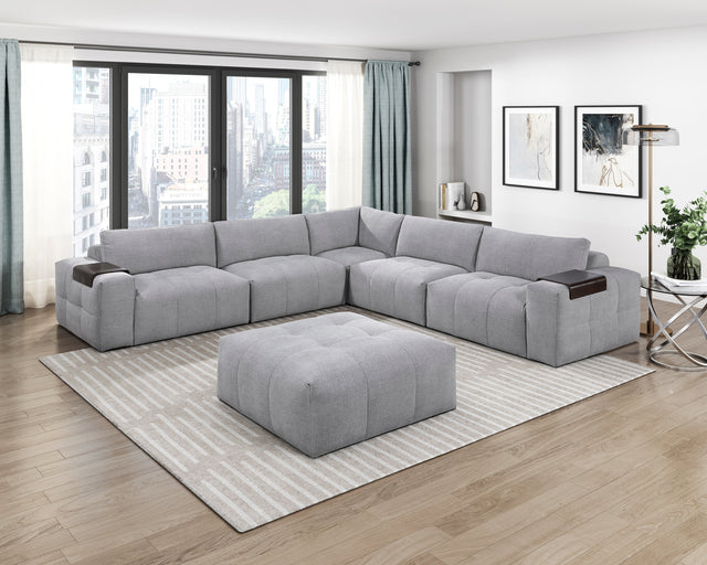 Tidal Gray Ottoman With Caster - Ornate Home
