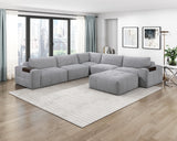 Tidal Gray Ottoman With Caster - Ornate Home