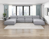 Tidal Gray Ottoman With Caster - Ornate Home