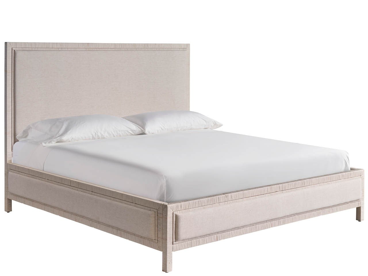 Tidal White Rattan/Nomad Snow Queen Bed - Ornate Home