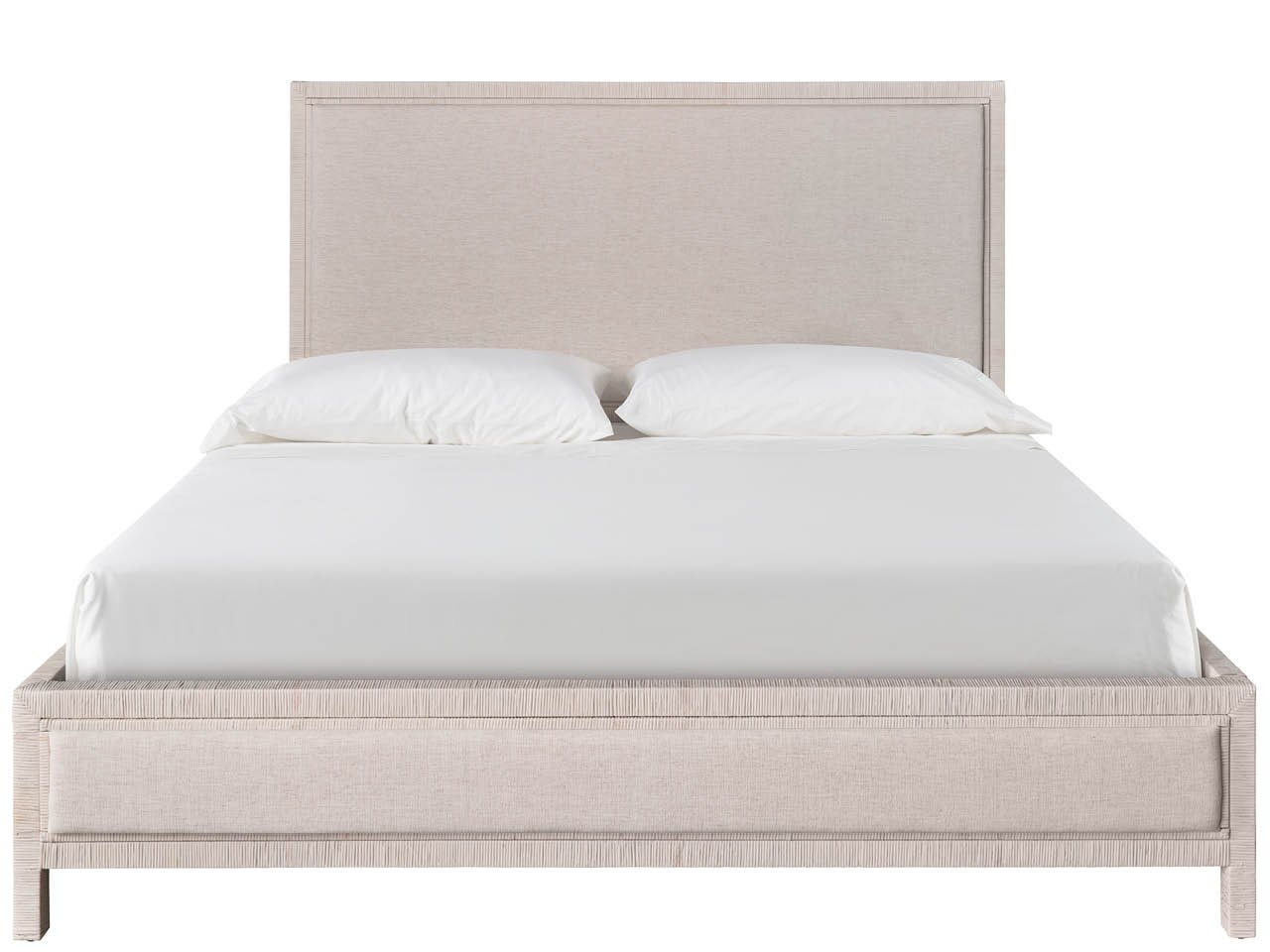 Tidal White Rattan/Nomad Snow Queen Bed - Ornate Home
