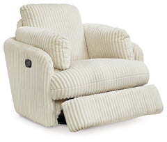Tie-Breaker Ivory Swivel Glider Recliner - Ornate Home