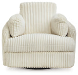 Tie-Breaker Ivory Swivel Glider Recliner - Ornate Home