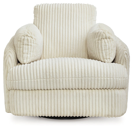 Tie-Breaker Ivory Swivel Glider Recliner - Ornate Home