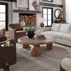 Tiernan Reclaimed Oak Round Coffee Table - Ornate Home