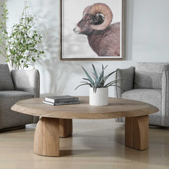 Tiernan Reclaimed Oak Round Coffee Table - Ornate Home