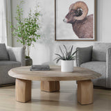 Tiernan Reclaimed Oak Round Coffee Table - Ornate Home