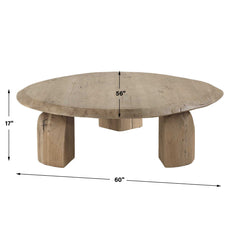 Tiernan Reclaimed Oak Round Coffee Table - Ornate Home