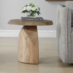 Tiernan Reclaimed Oak Round Side Table - Ornate Home