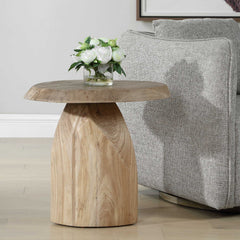 Tiernan Reclaimed Oak Round Side Table - Ornate Home