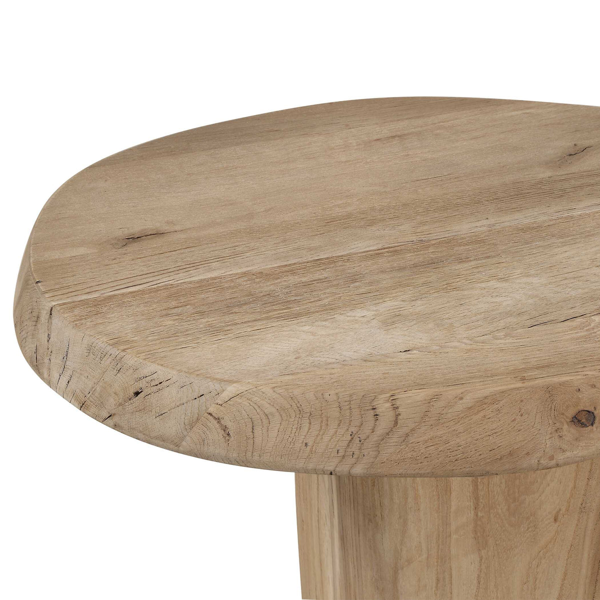 Tiernan Reclaimed Oak Round Side Table - Ornate Home