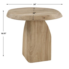 Tiernan Reclaimed Oak Round Side Table - Ornate Home