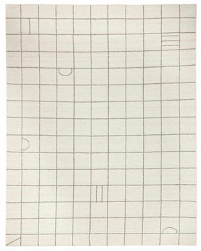 Tieve Black & White Grid Wool Rug - Clearance - Ornate Home