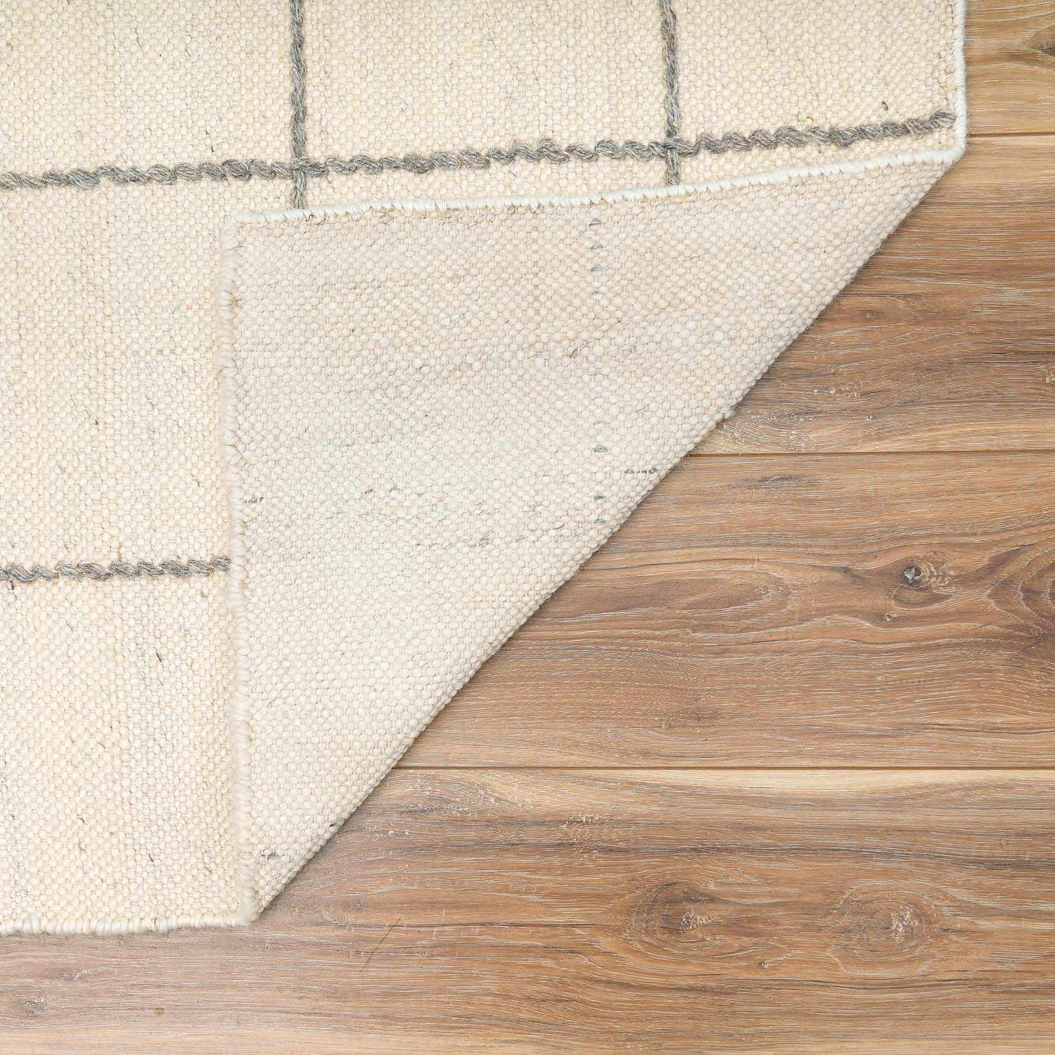 Tieve Black & White Grid Wool Rug - Clearance - Ornate Home