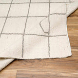 Tieve Black & White Grid Wool Rug - Ornate Home