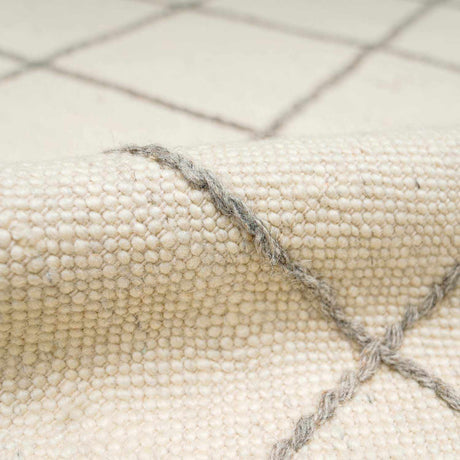 Tieve Black & White Grid Wool Rug - Ornate Home