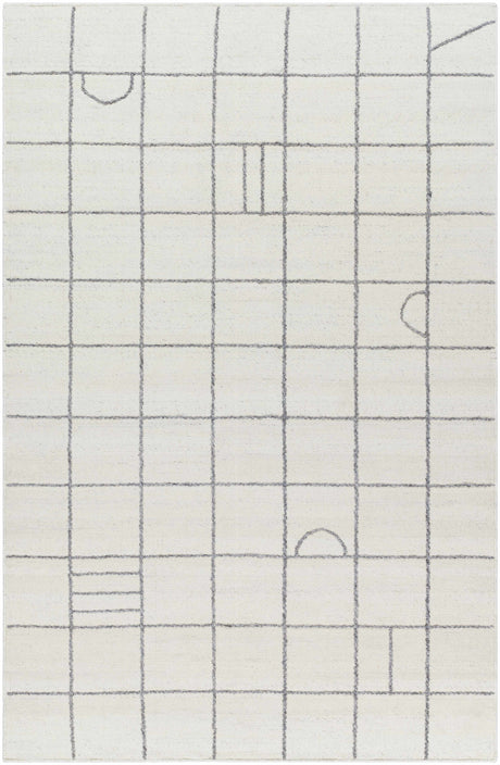 Tieve Black & White Grid Wool Rug - Ornate Home