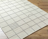 Tieve Black & White Grid Wool Rug - Ornate Home
