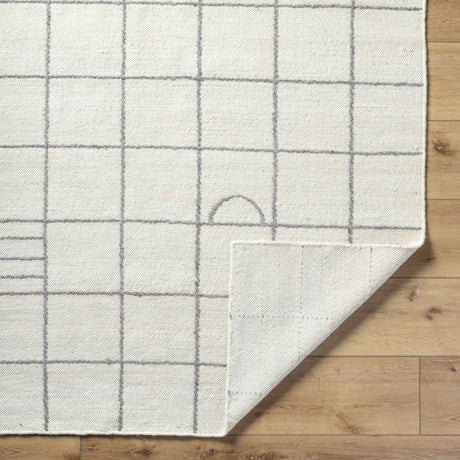 Tieve Black & White Grid Wool Rug - Ornate Home