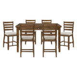 Tigard Brown 7pc Dining Set - Ornate Home