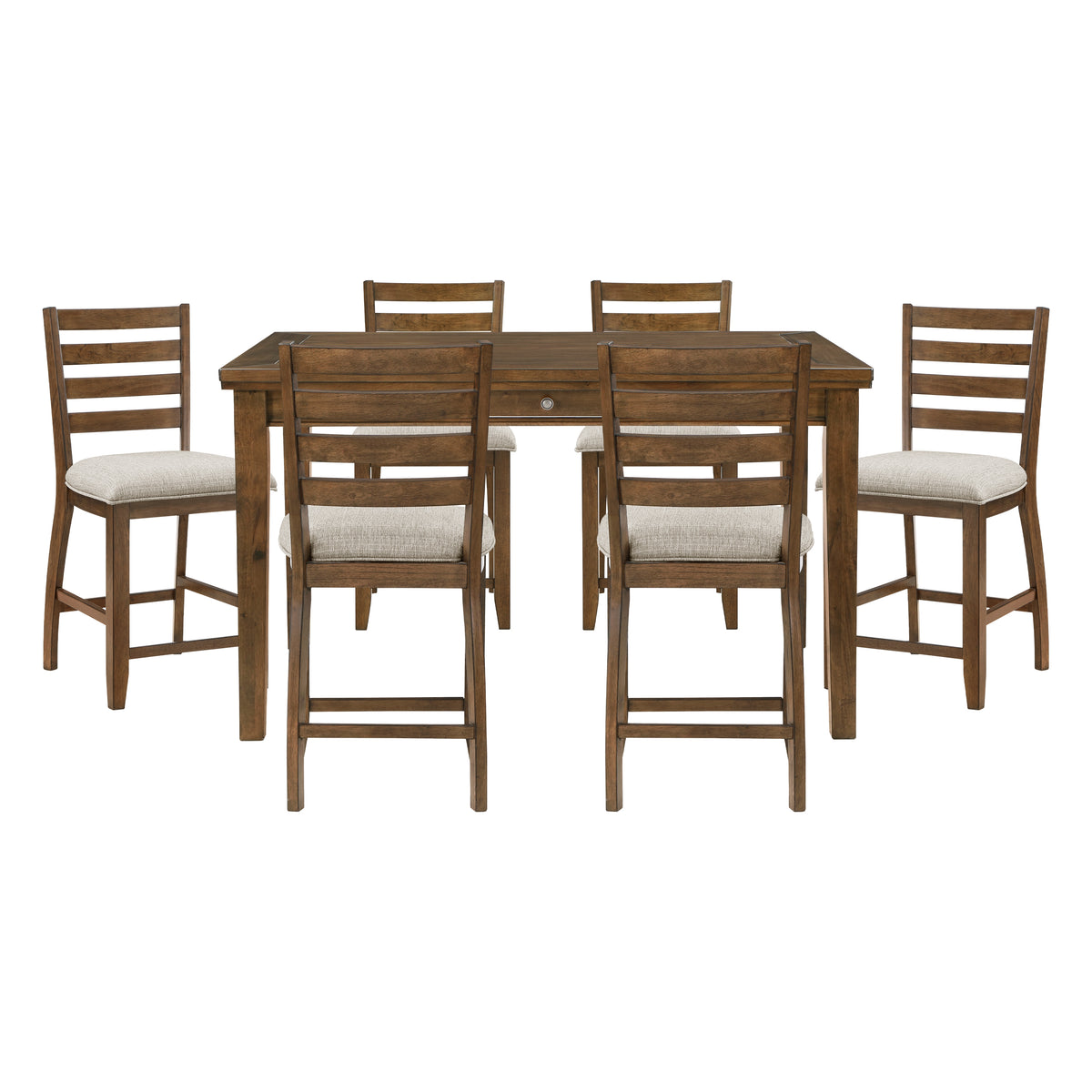 Tigard Brown 7pc Dining Set - Ornate Home