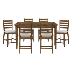 Tigard Brown 7pc Dining Set - Ornate Home