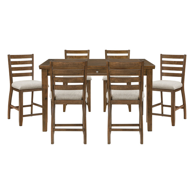 Tigard Brown 7pc Dining Set - Ornate Home