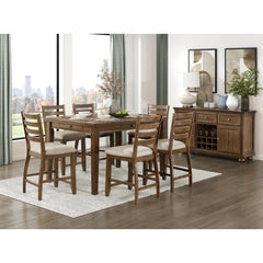 Tigard Cherry/Beige Counter Height Chair (Set of 2) - Ornate Home