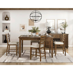 Tigard Cherry/Beige Counter Height Chair (Set of 2) - Ornate Home